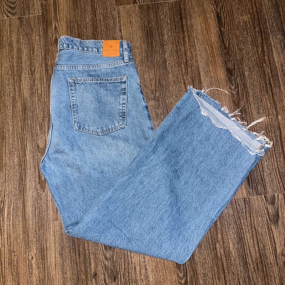 ANINE BING WOMENS HUGH JEANS PANAMA BLUE DENIM SIZE 32 / 29” INSEAM